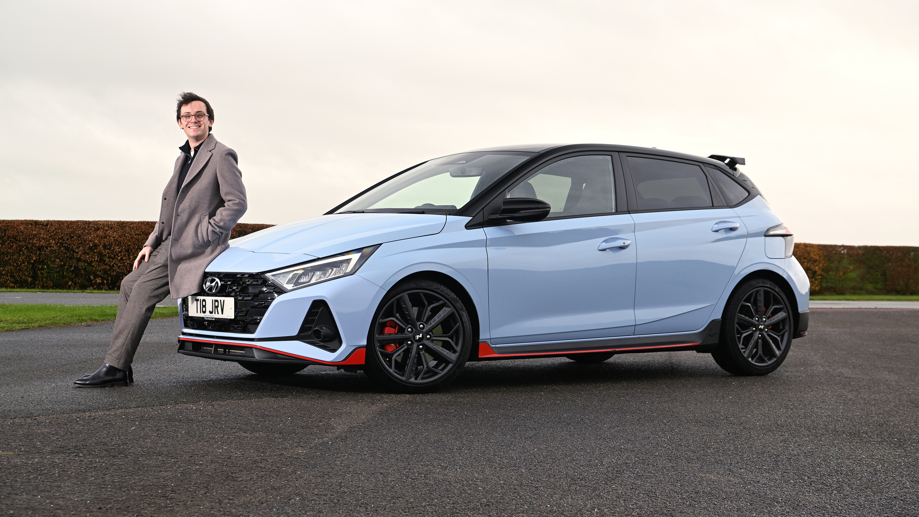 Auto Express consumer reporter Tom Jervis and his Hyundai i20 N