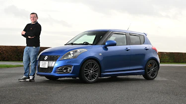 Auto Express senior content editor Shane Wilkinson and his Suzuki Swift Sport
