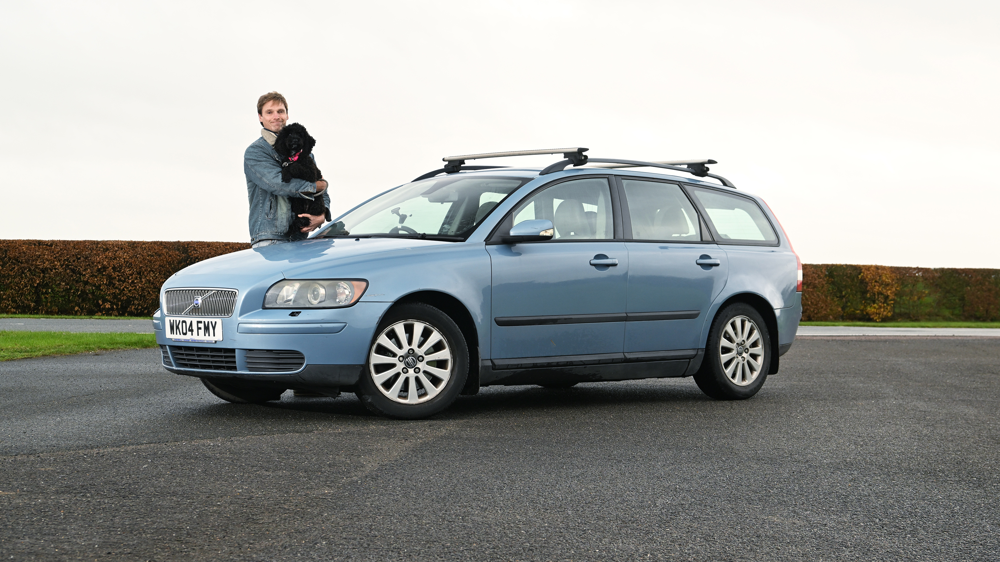 Auto Express deputy art director George Vedmore and his Volvo V50