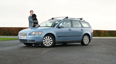 Auto Express deputy art director George Vedmore and his Volvo V50