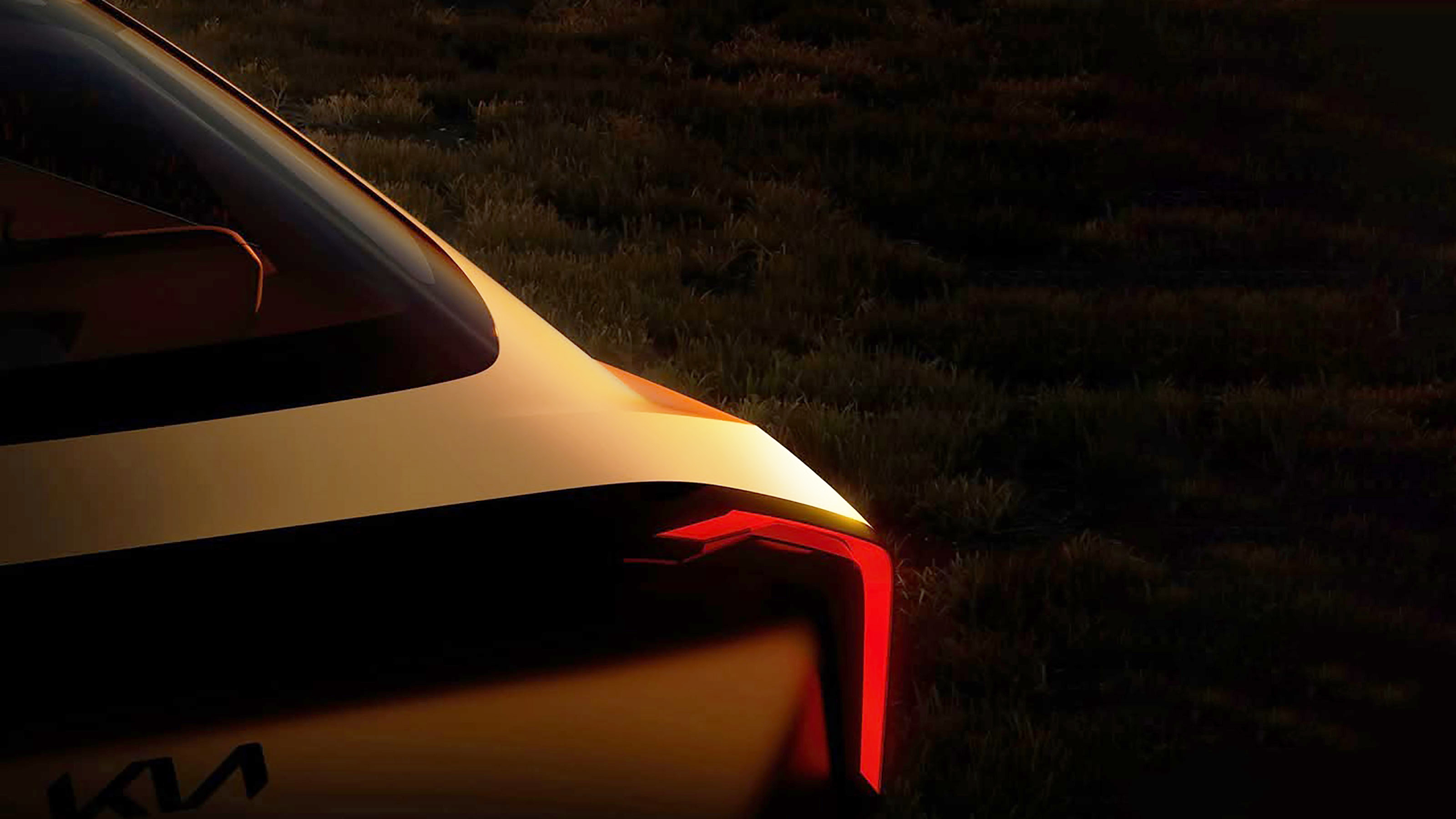 New Kia EV saloon car - rear quarter