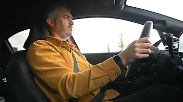 Richard Ingram driving the Renault Clio Hybrid E-Tech