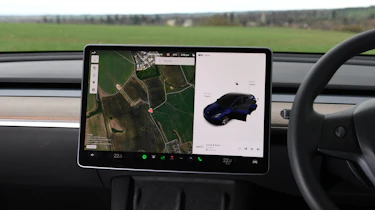 Used Tesla Model Y - digital speedo and infotainment screen