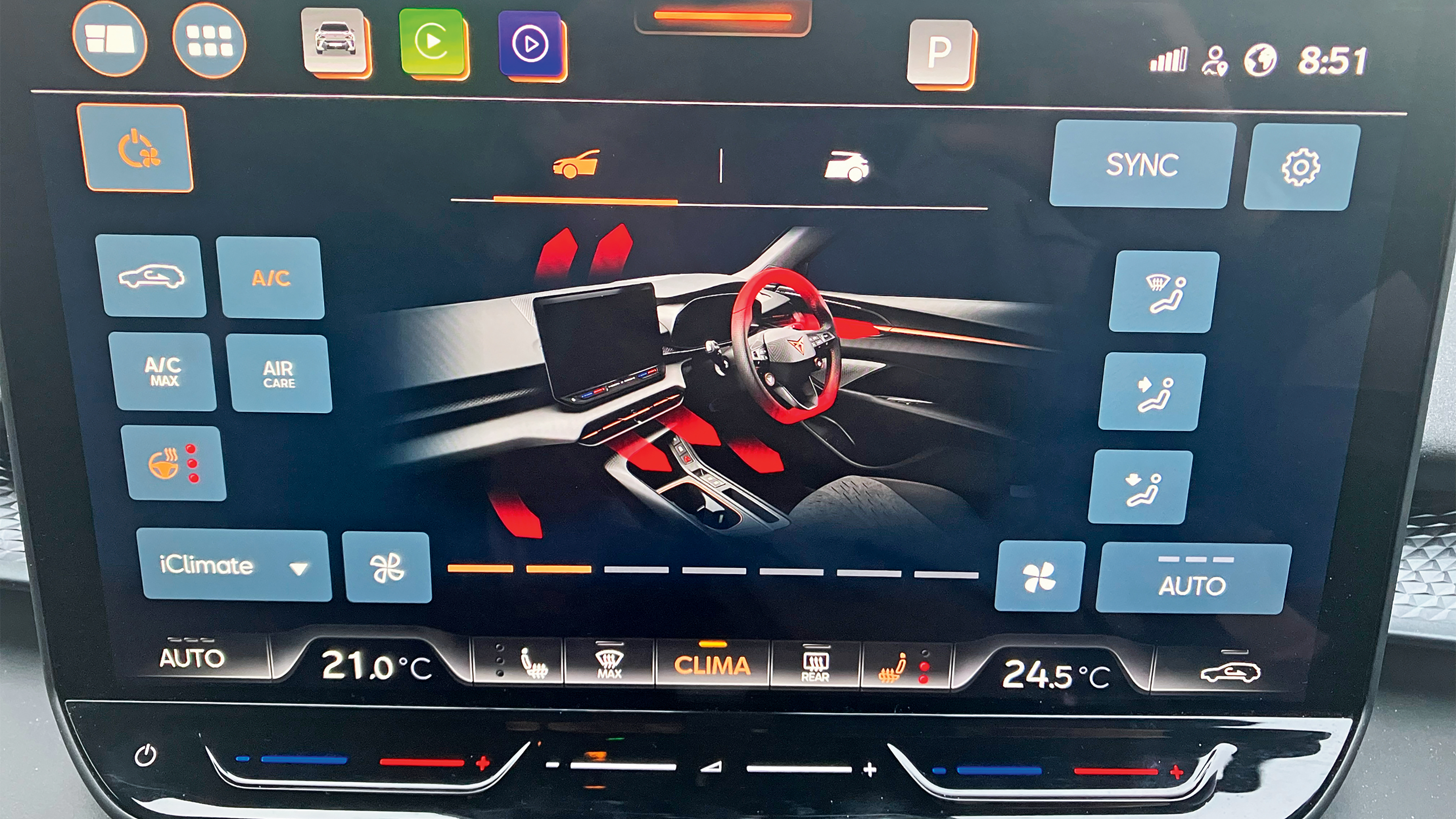 Cupra Terramar V2 - climate screen