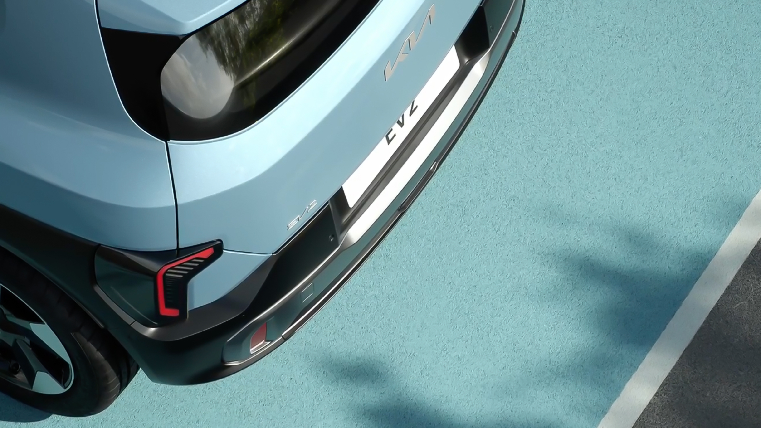 Kia EV2 teaser - head angled
