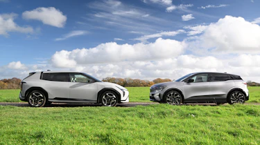 Kia EV4 and Renault Megane - side static