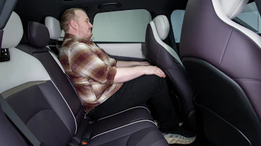 Ellis Hyde sat in the rear seats of the Mazda CX-6e
