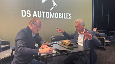 Phil McNamara speaking to DS head of design, Thierry Metroz