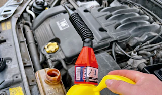 Sealey F12 Clip-On Funnel in use