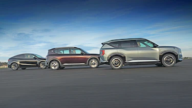 Tesla Model Y, Kia EV5, and Smart #5 - side profile