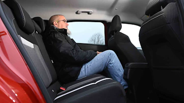 Vauxhall Frontera Electric - rear seats with senior test editor, Dean Gibson