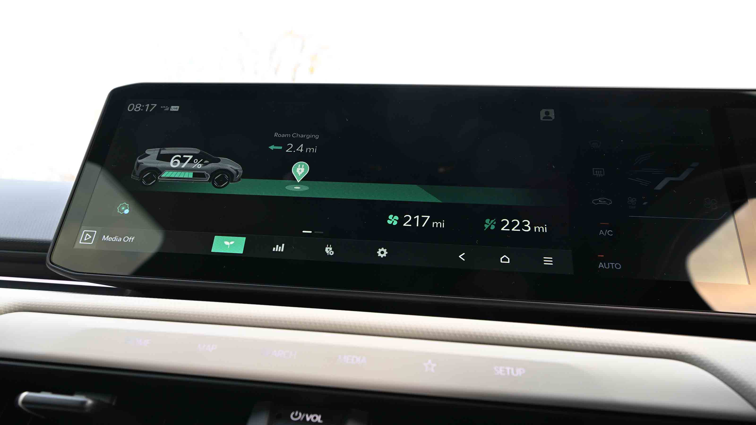 Kia EV4 - battery range screen