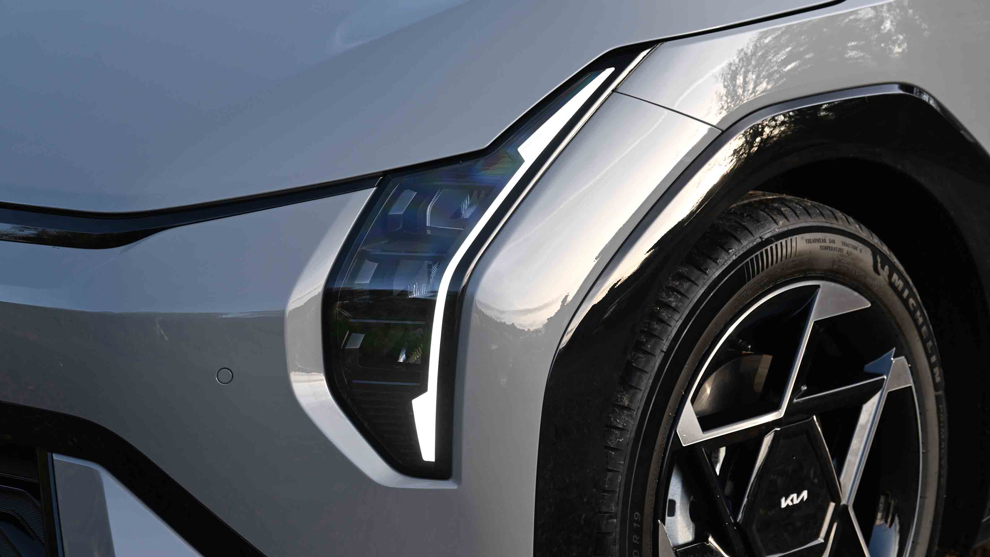 Kia EV4 - head light detail, side