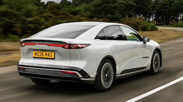 Mazda 6e - silver rear 3/4 dynamic