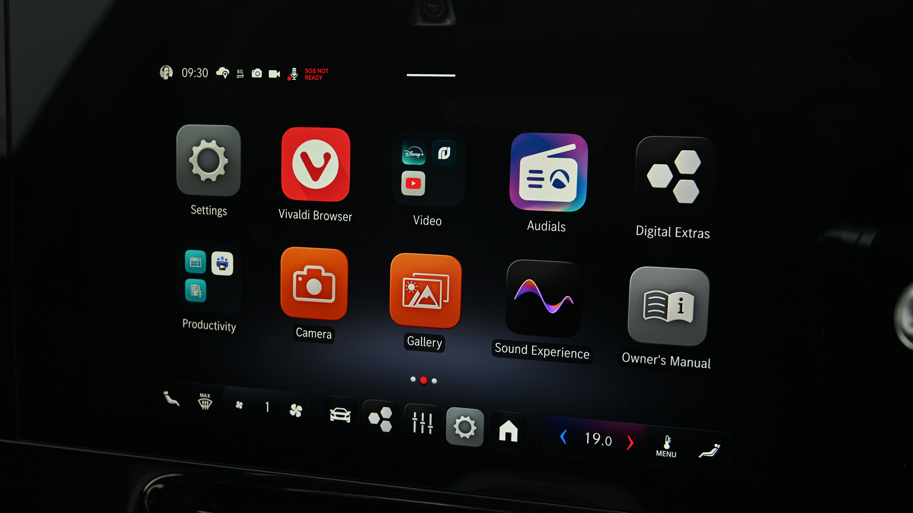 New Mercedes CLA being tested in the UK - infotainment screen 