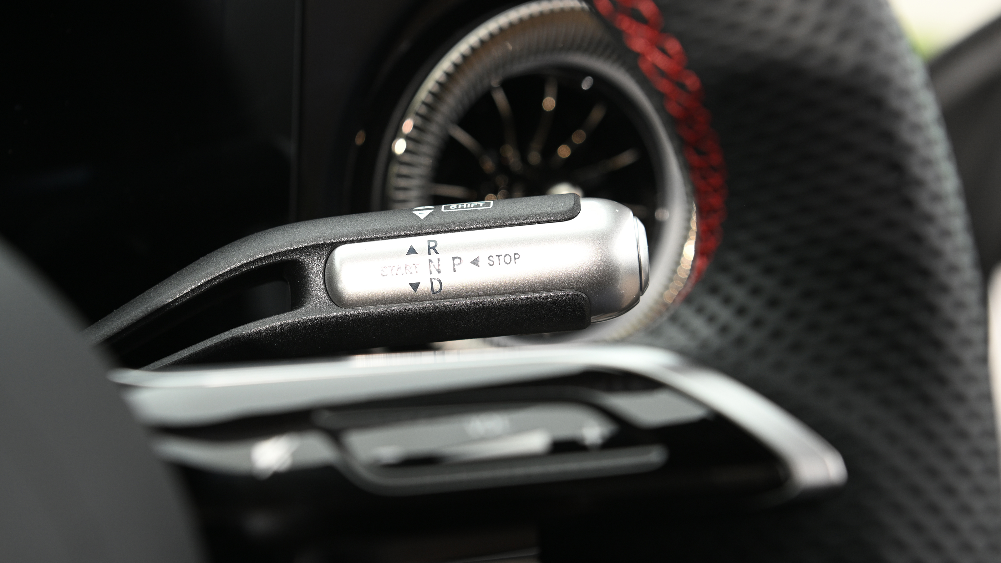 New Mercedes CLA being tested in the UK - gear selector 