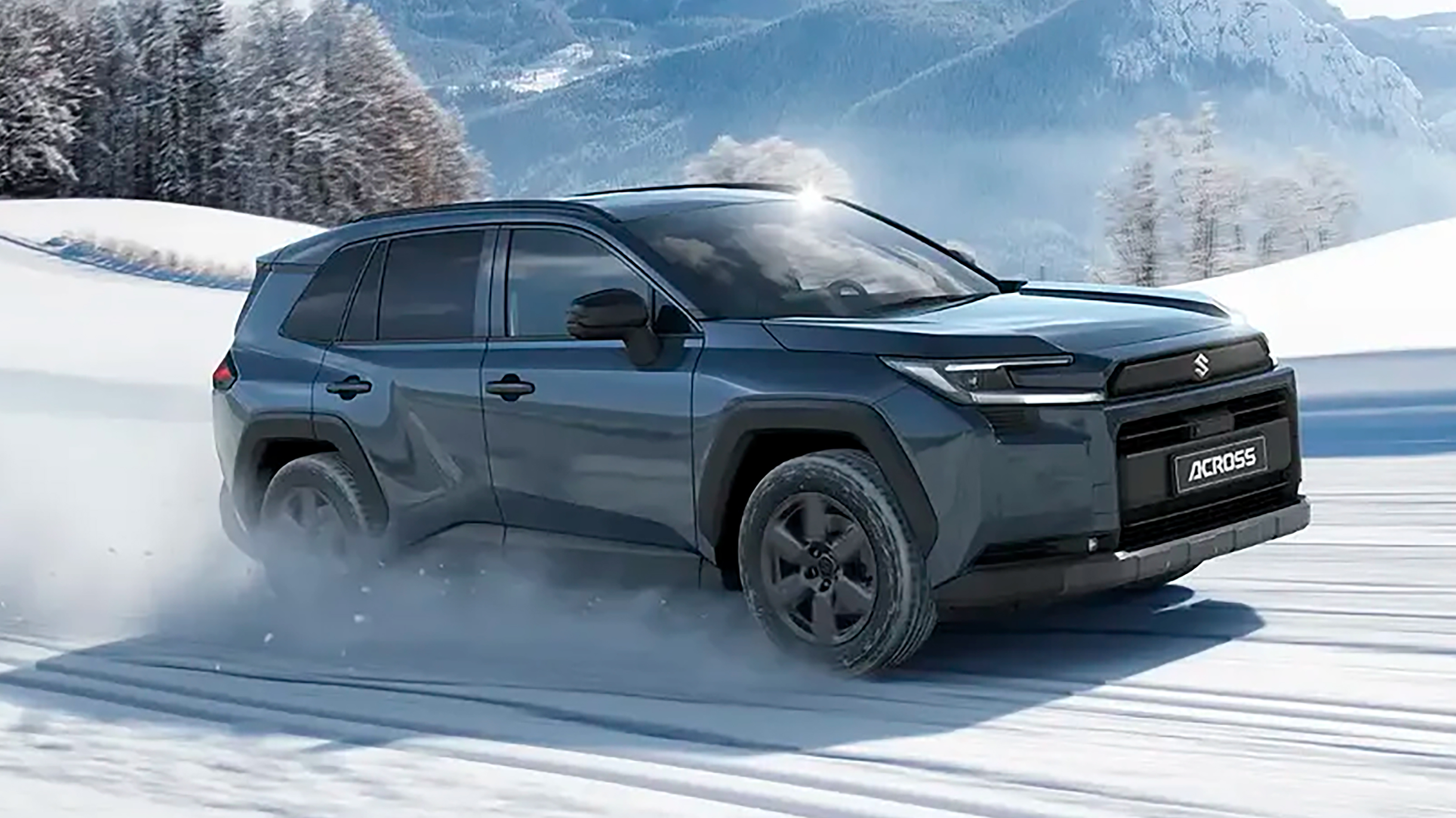 New Suzuki Across - front angled in snow