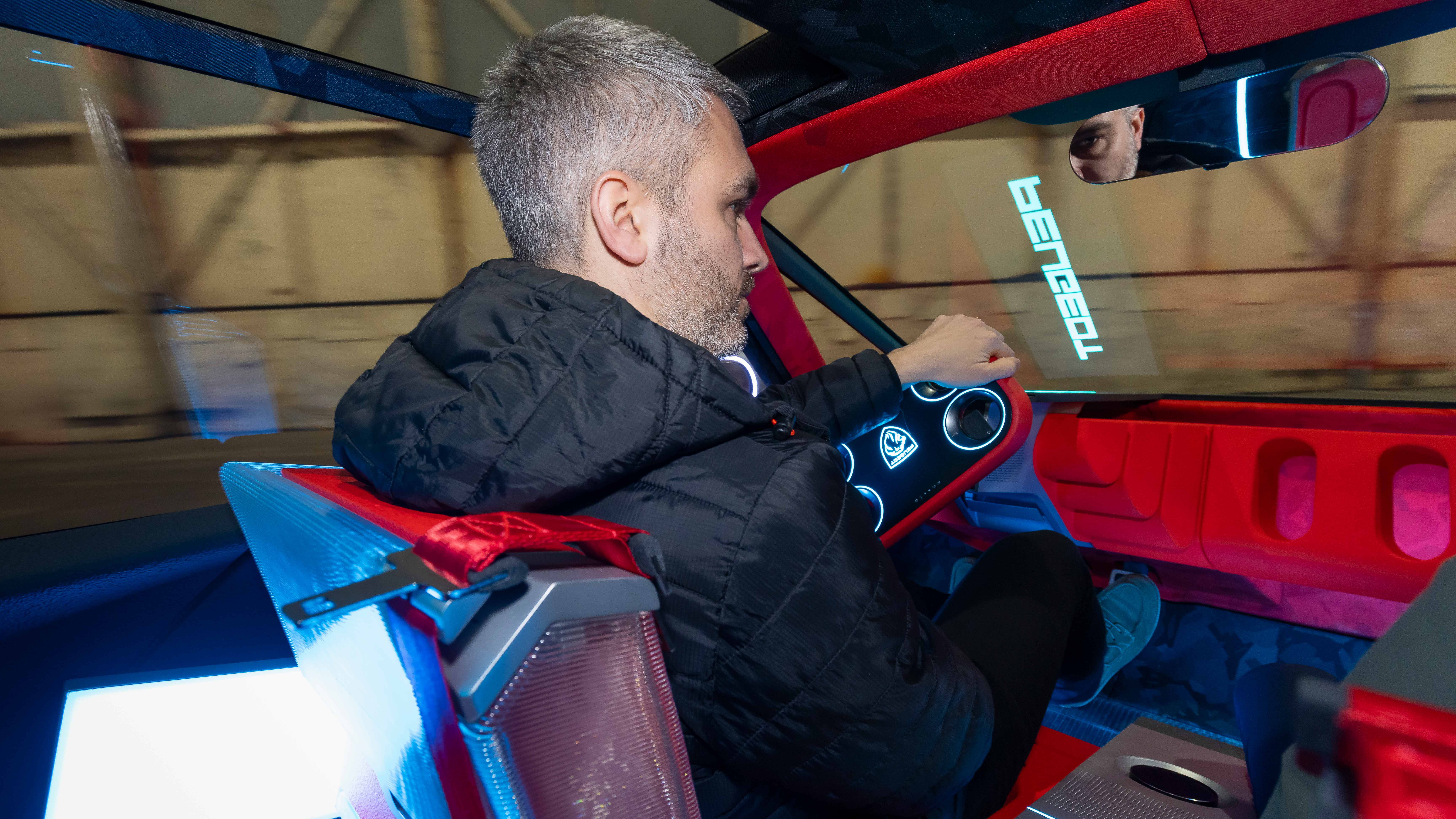 Richard Ingram driving the Peugeot Polygon concept