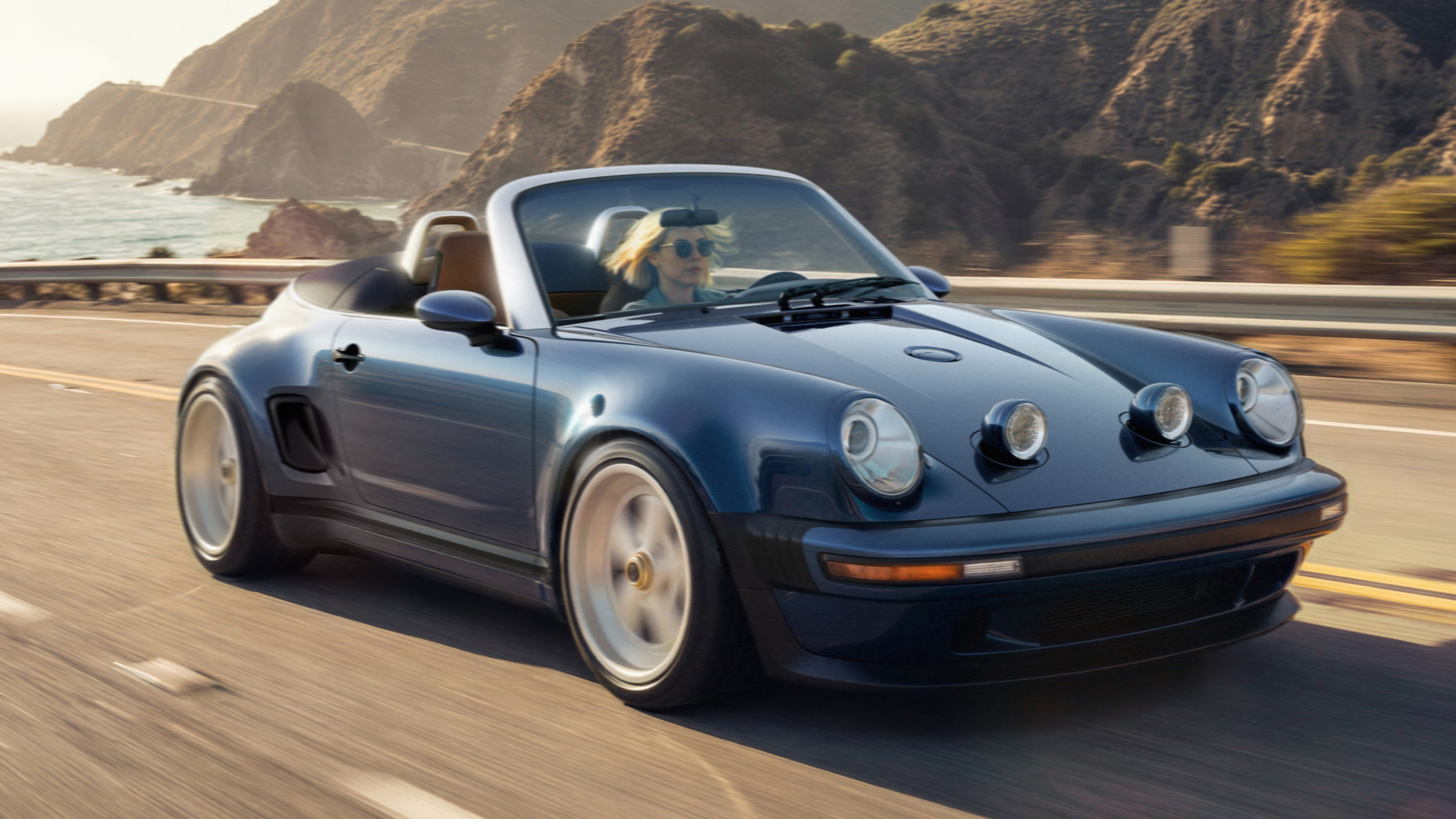 Singer 911 Cabriolet - blue front 3/4