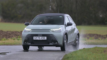 Toyota Aygo X testing in the UK - front cornering