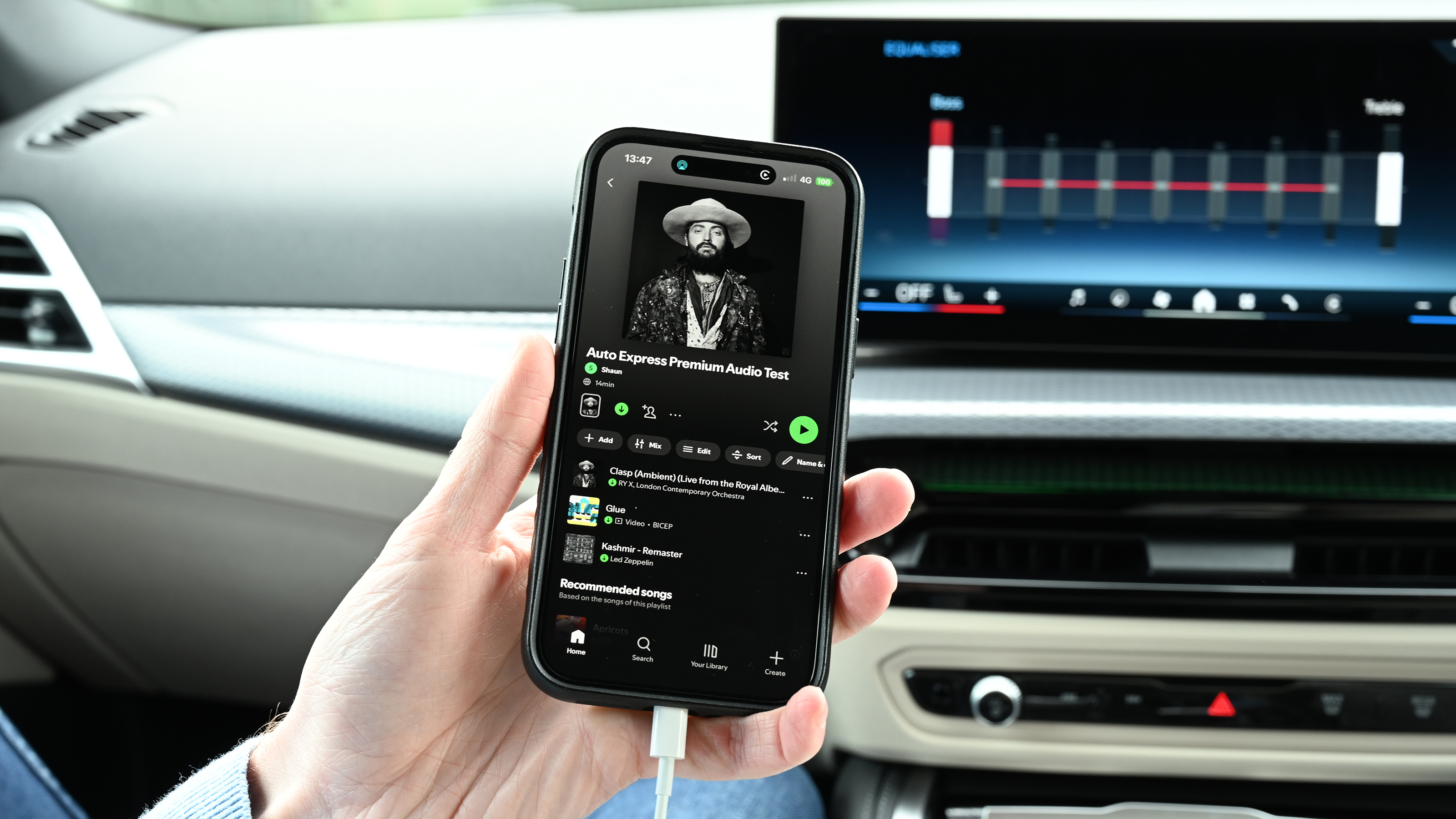 Smartphone connected to an infotainment system