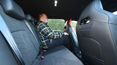 Ellis Hyde sat in the Volkswagen ID.3 GTX Fire & Ice