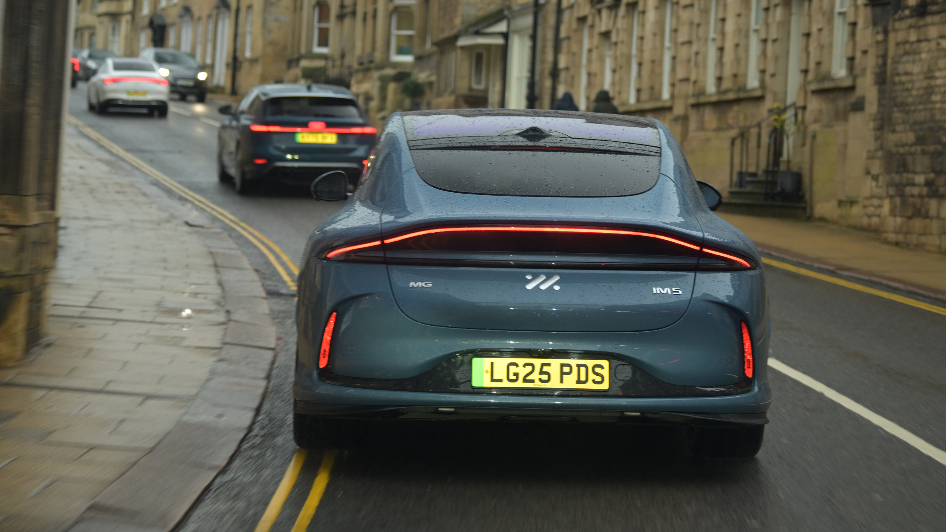 Winter range test - MG rear end through town
