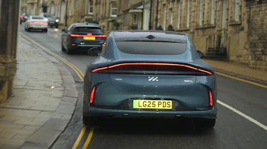 Winter range test - MG rear end through town