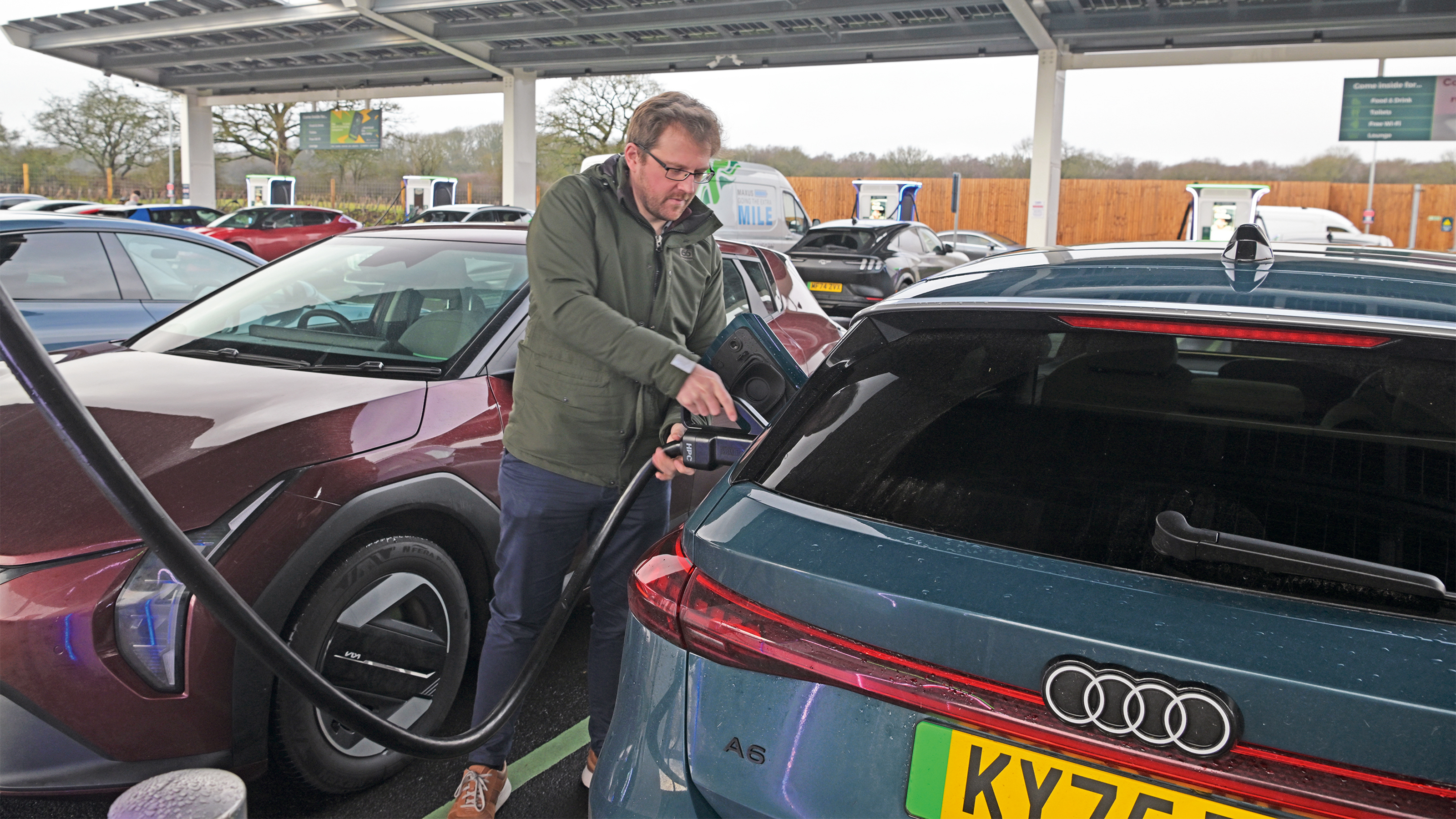 Winter range test - Max charging the Audi