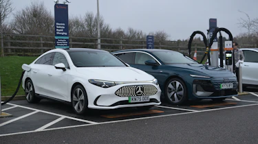 Winter range test - Mercedes and Audi charging