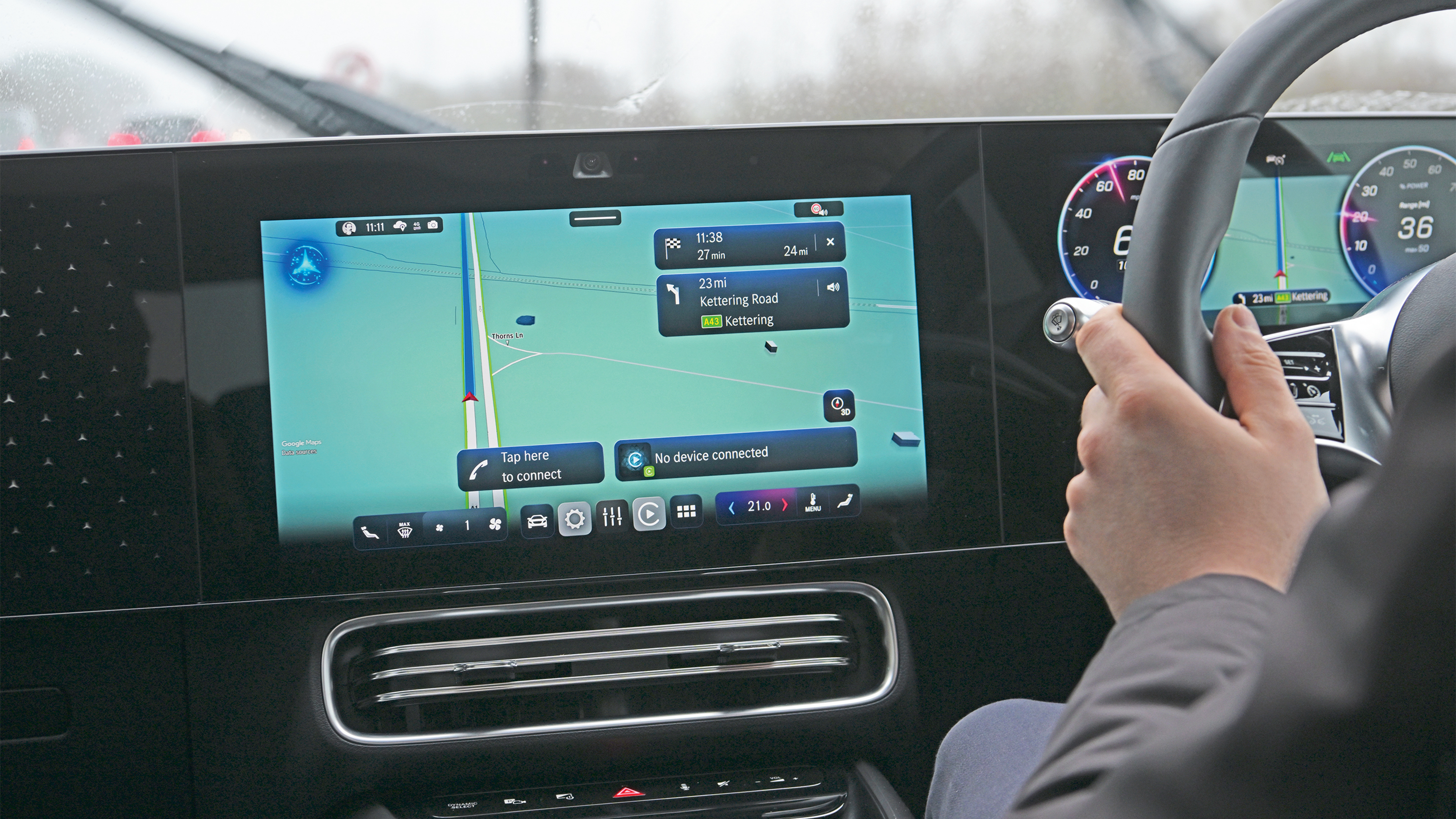 Winter range test - Mercedes infotainment