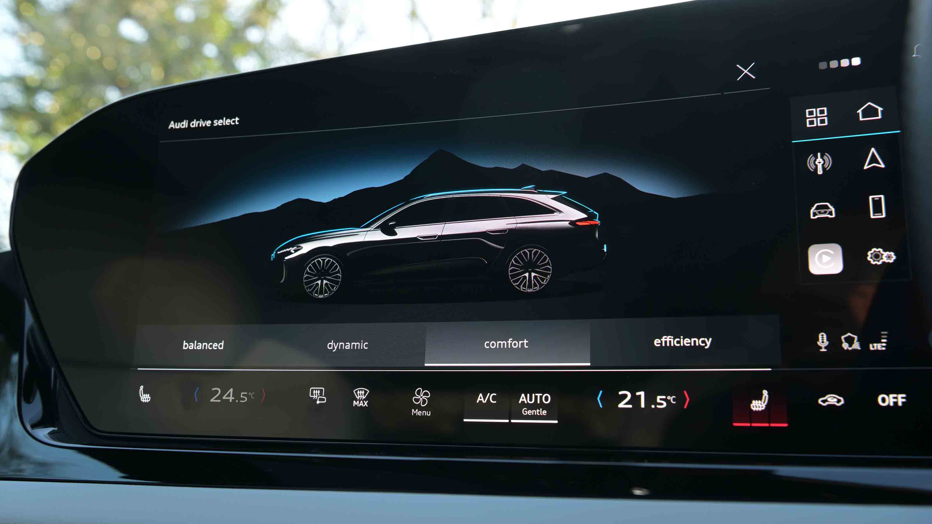 Audi A5 Avant - drive mode screen
