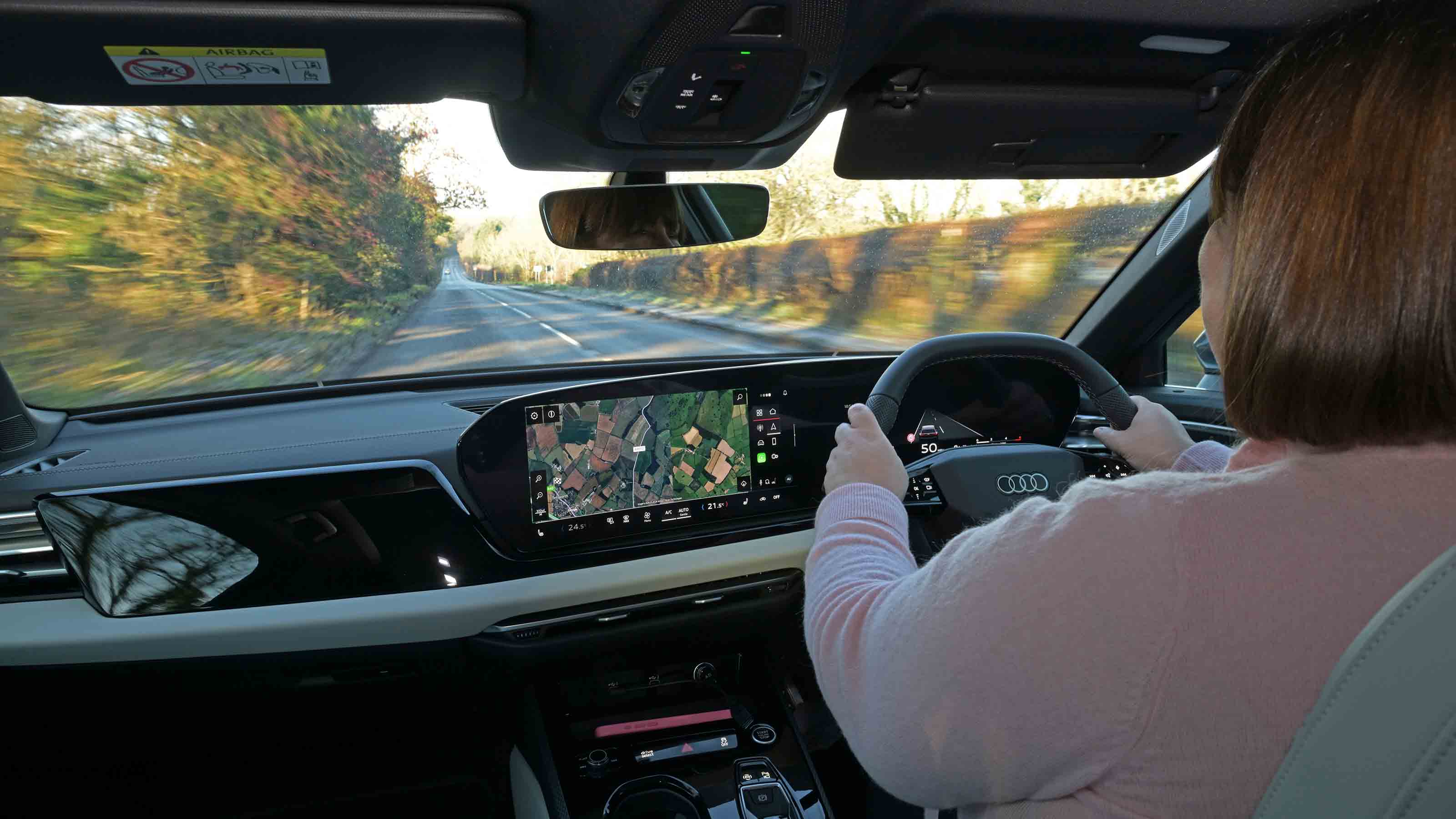 Audi A5 Avant - interior driving shot with Sarah Perks
