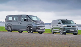Kia PV5 Passenger vs Vauxhall Vivaro Life - front angled