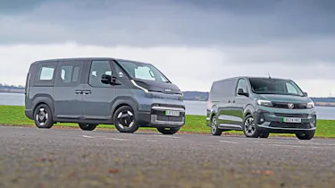Kia PV5 Passenger vs Vauxhall Vivaro Life - front angled