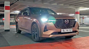 Mazda CX-80 Homura Plus - front 3/4 in a carpark