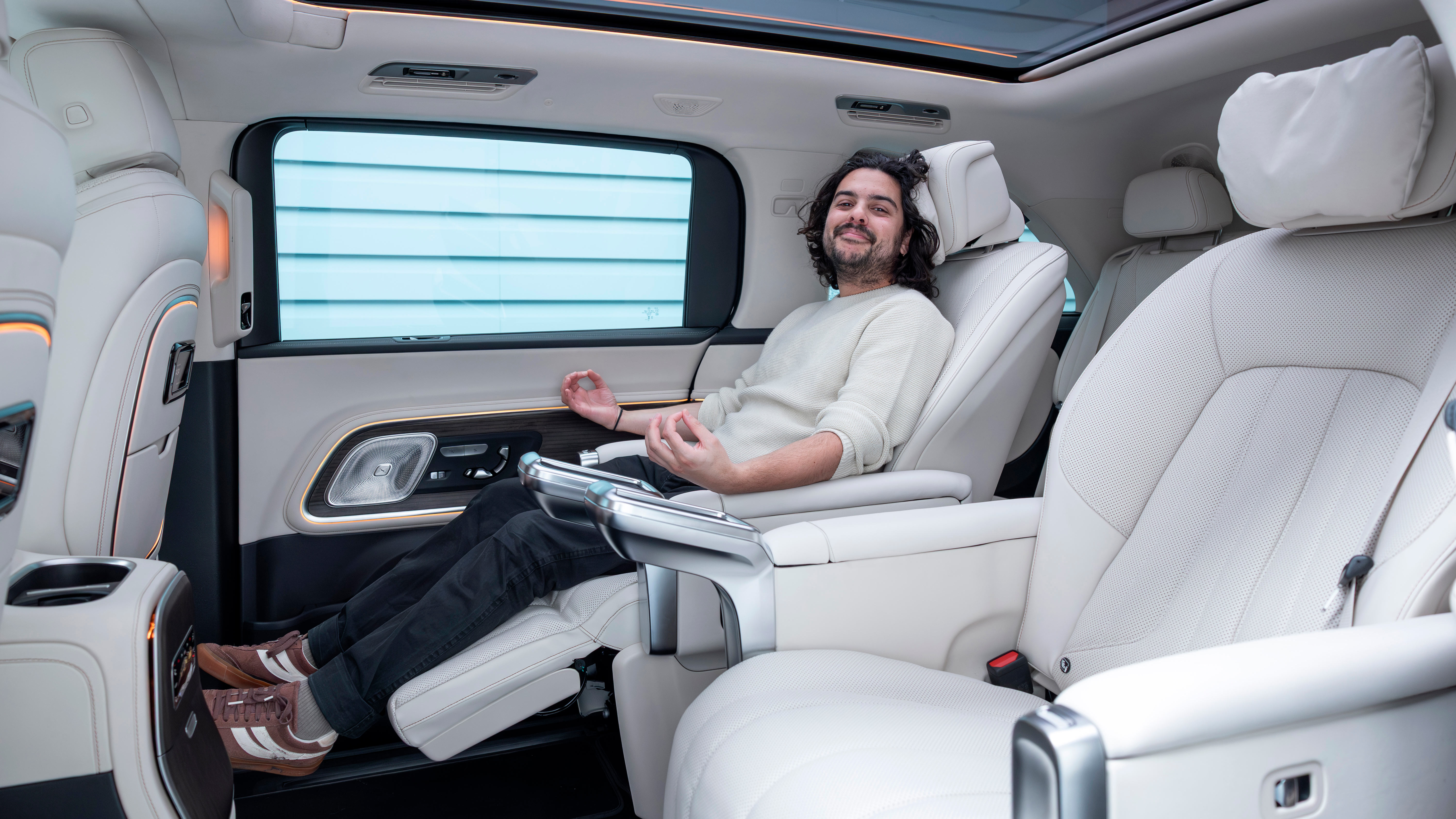Jordan Katsianis sat in the Mercedes VLE