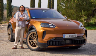 Jordan Katsianis with the Porsche Cayenne Electric