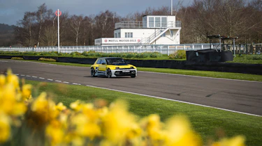 Renault 5 Turbo 3E driving on track