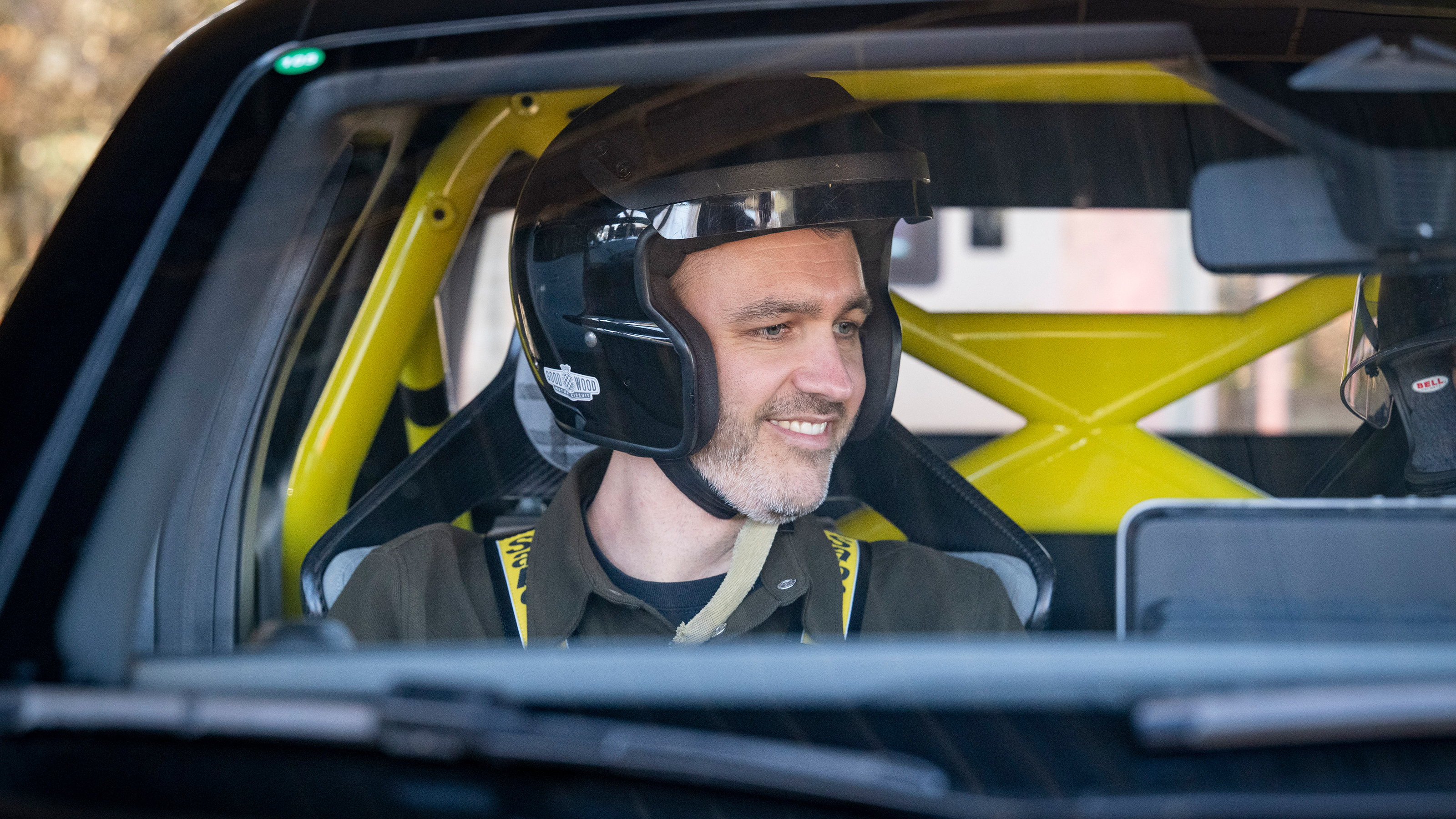 Auto Express deputy editor Richard Ingram sitting inside the Renault 5 Turbo 3E