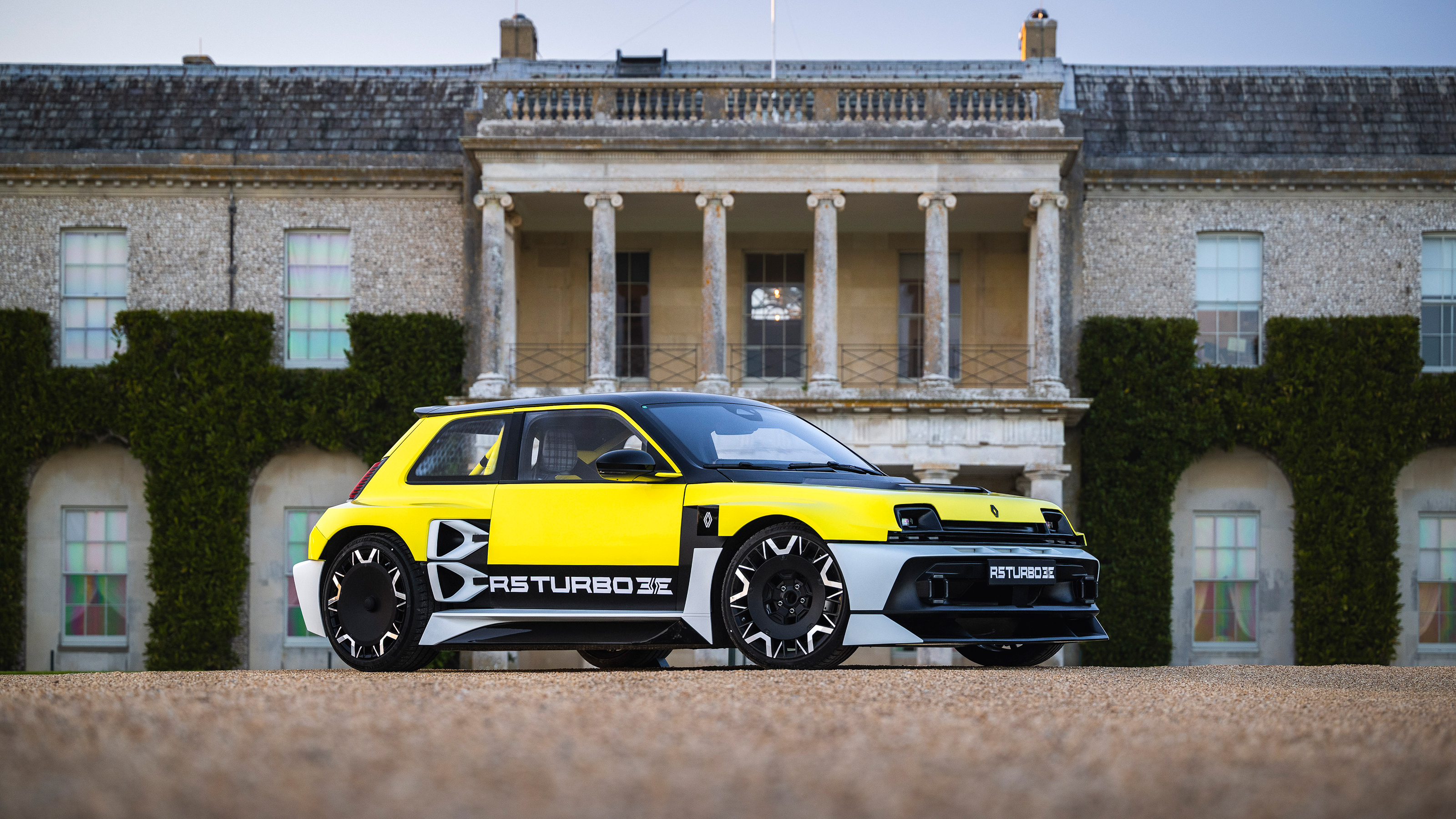 Renault 5 Turbo 3E parked outside the Goodwood Estate