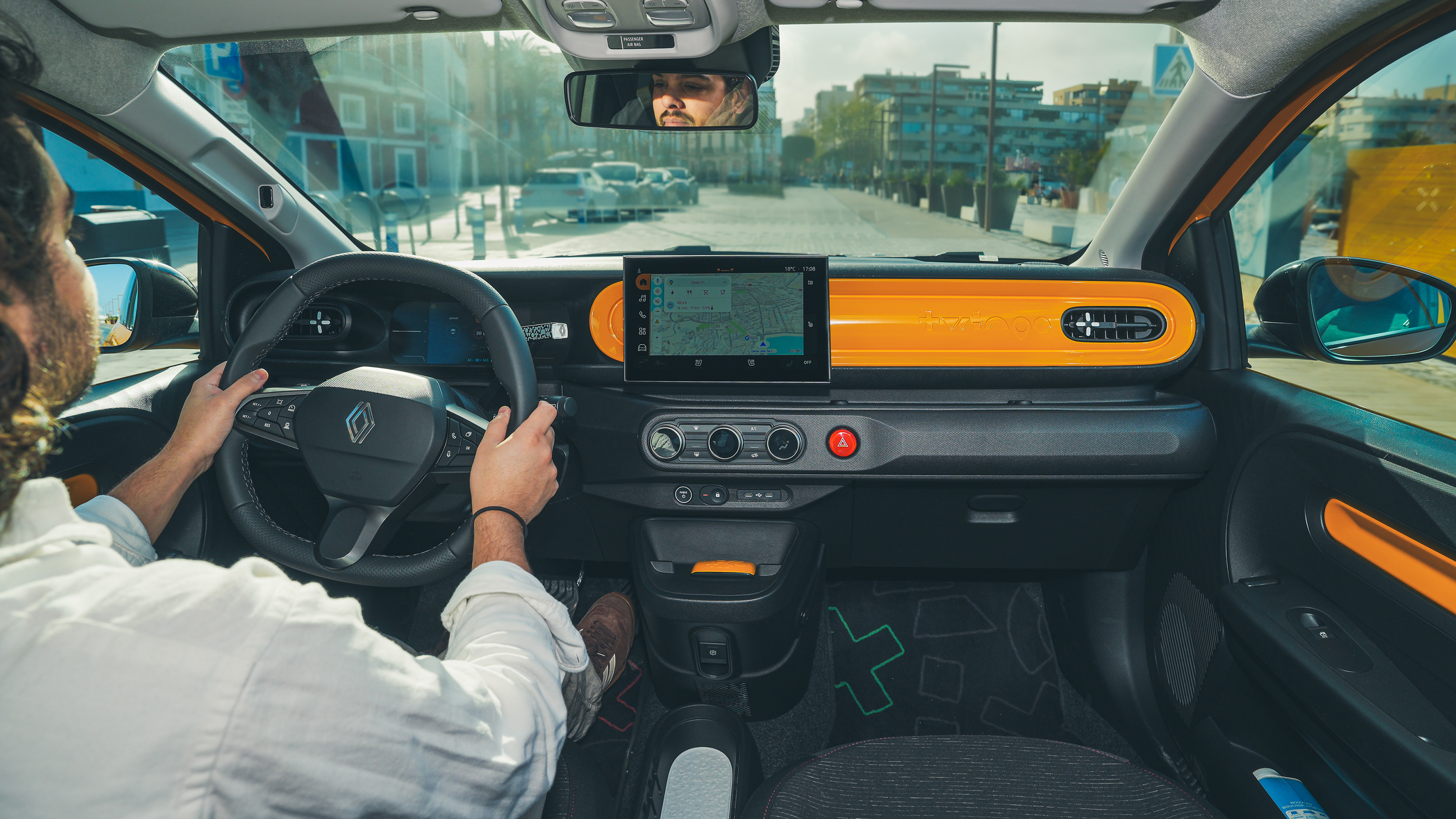 Jordan Katsianis driving the Renault Twingo