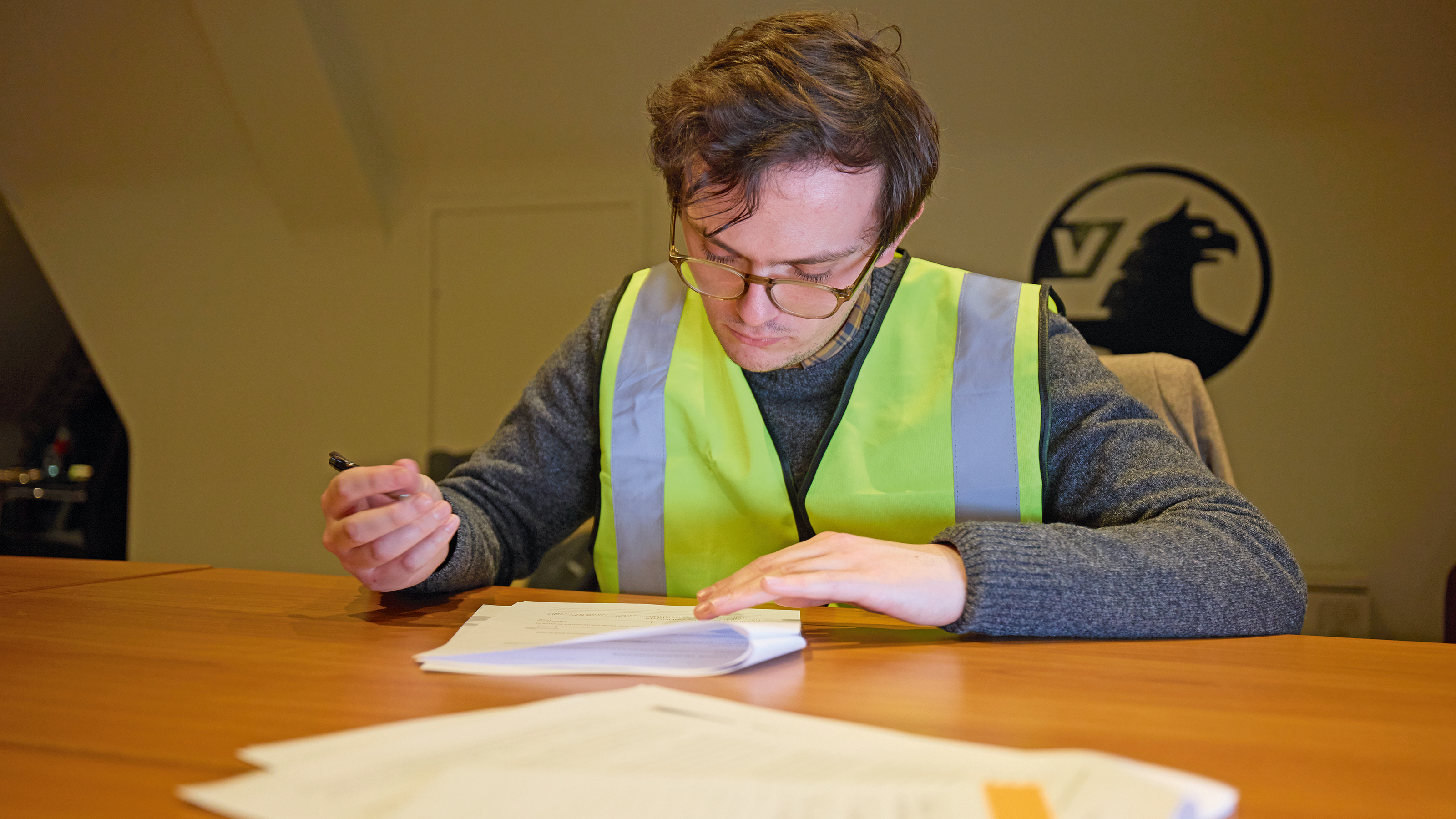 Tom in a high-vis