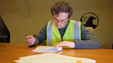 Tom in a high-vis