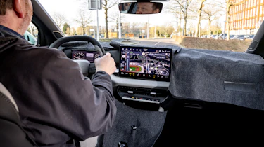 Pete Baiden driving the Volkswagen ID. Cross prototype