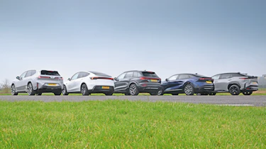 Premium electric SUV supertest - rear line-up