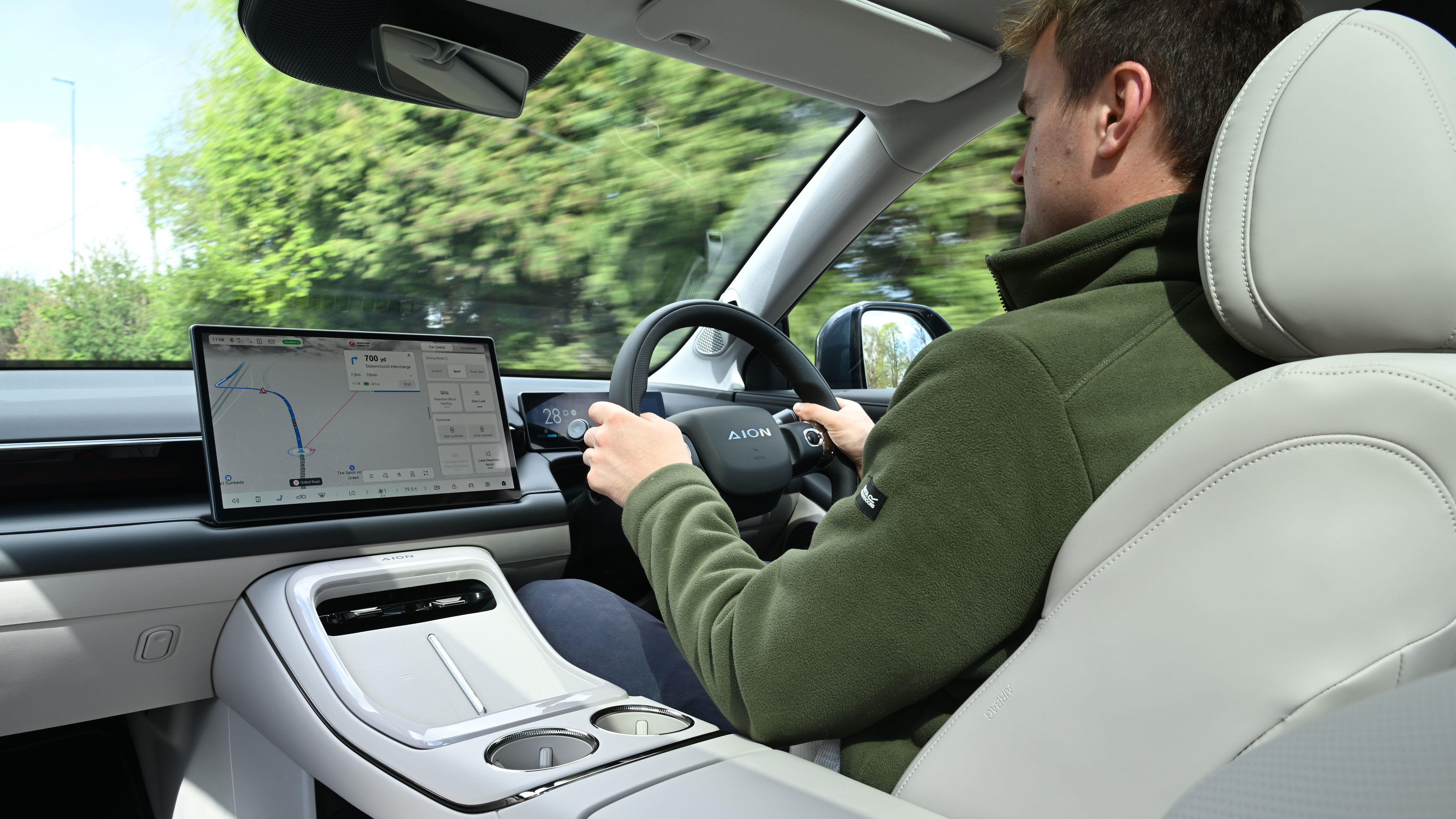 Alastair Crooks driving the Aion V