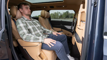 New Denza D9 - Auto Express senior news reporter Alastair Crooks sat in the middle row captains chairs