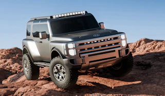 Hyundai Boulder SUV concept - front static, parked on a boulder