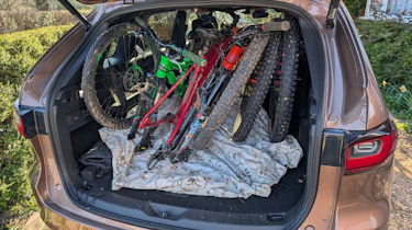 Mazda CX-80 boot loaded with bikes